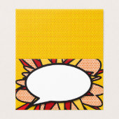 Moderne Fun Comic Book Wedding Platzkarte (Außenseite Aufgefaltet)