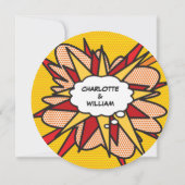 Moderne Fun Comic Hochzeit Einladung (Rückseite)