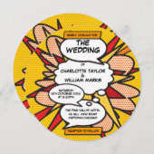 Moderne Fun Comic Hochzeit Einladung (Vorne/Hinten)