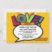 Moderne Fun Comic Liebe Hochzeit Einladung (Vorderseite)