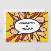 Moderne Fun Comic Liebe Hochzeit Einladung (Rückseite)