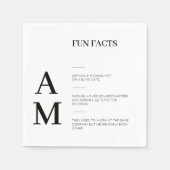 Moderne Fun Facts Bold Black Typografy Wedding Serviette (Vorderseite)