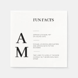 Moderne Fun Facts Bold Black Typografy Wedding Serviette