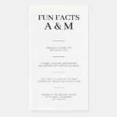 Moderne Fun Fakten kühne Typografie Hochzeit Serviette (Vorderseite)