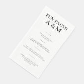 Moderne Fun Fakten kühne Typografie Hochzeit Serviette (Ecke)