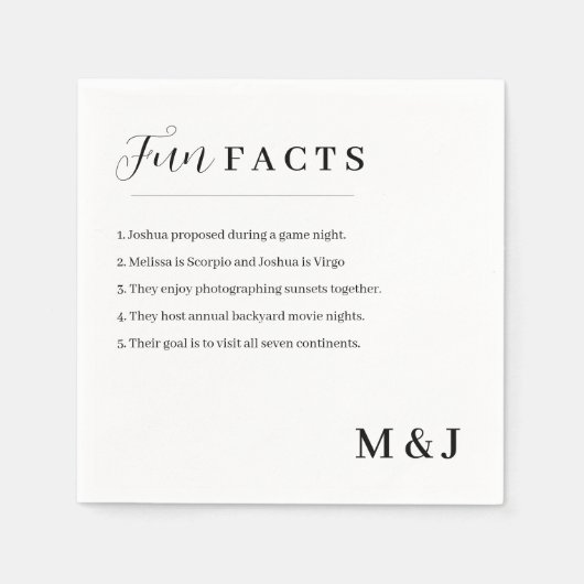 Moderne Fun-Fakten Serviette (Vorderseite)