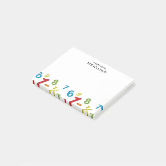 Moderne Fun farbenfrohe Zahlen Math Post-it Klebezettel (angewinkelt)