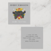 Moderne Fun Game Testing Gamer Trendy Graphics Coo Quadratische Visitenkarte (Vorne/Hinten)