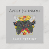Moderne Fun Game Testing Gamer Trendy Graphics Coo Quadratische Visitenkarte (Vorderseite)