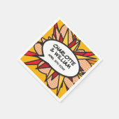 Moderne Fun Geometric Comic Hochzeit Serviette (Ecke)