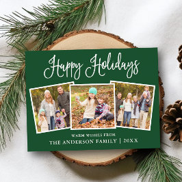 Moderne Fun Kalligrafie Green 3 Foto Holiday Postkarte