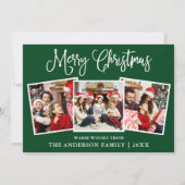 Moderne Fun Kalligrafie Weihnachten 3 Foto Grün (Vorderseite)