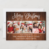 Moderne Fun Kalligrafie Weihnachten 3 Foto Holz (Vorderseite)