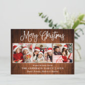 Moderne Fun Kalligrafie Weihnachten 3 Foto Holz (Stehend Vorderseite)