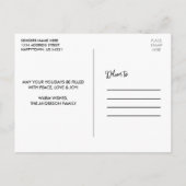 Moderne Fun Kalligraphie Kariert 4 Foto Urlaub Postkarte (Rückseite)