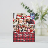 Moderne Fun Kalligraphie Kariert 4 Foto Urlaub Postkarte (Stehend Vorderseite)