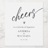 Moderne Fun Lässig Handwriting Herz Hochzeit Weinetikett (Einzelnes Label)