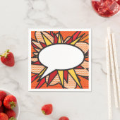 Moderne Fun Retro Comic Buche Sprechblase Serviette (Beispiel)