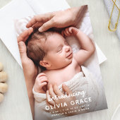 Moderne Fun Script Einführung Baby Birth Ankündigung