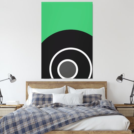 Moderne Fun Sea Green Schwarz-weiß Concentration A Leinwanddruck (Insitu (Schlafzimmer))