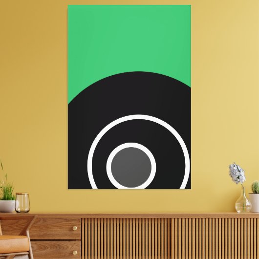 Moderne Fun Sea Green Schwarz-weiß Concentration A Leinwanddruck (Insitu (Wohnzimmer))