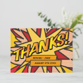 Moderne Fun Typografie Dankeskarte (Stehend Vorderseite)