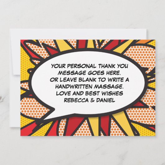 Moderne Fun Typografie Dankeskarte (Rückseite)