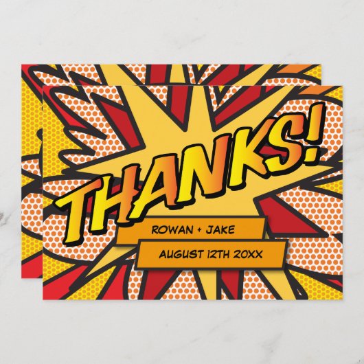 Moderne Fun Typografie Dankeskarte (Vorne/Hinten)