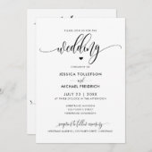 Moderne Fun Wedding Typografy Kalligrafy Einladung (Vorne/Hinten)
