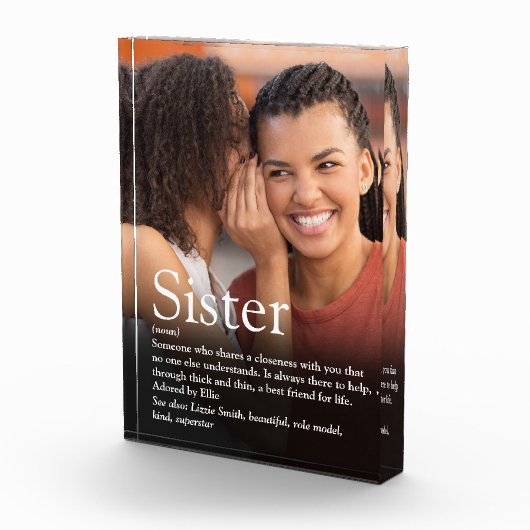 Moderne Fun World's Best Ever Sister Definition Fotoblock (Rechts)