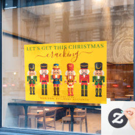 Moderne Fun Yellow Nutcracker Business Window Deca Fensteraufkleber