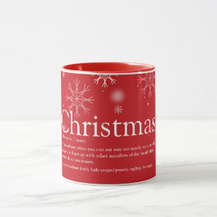 Moderne FunChristmas-Snowflake-Familie Definition Tasse