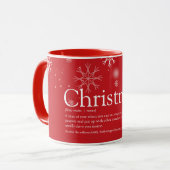Moderne FunChristmas-Snowflake-Familie Definition Tasse (Vorderseite Links)