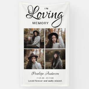 Moderne Funeral Banner mit 4 Fotos Collage