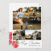 Moderne fünf Foto Frohe Weihnachten Poinsettia (Vorne/Hinten)