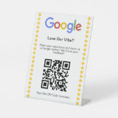 Moderne Fünf-Sterne-Google-Bewertungs-QR-Code-Bewe Sockelschild (Vorderseite)