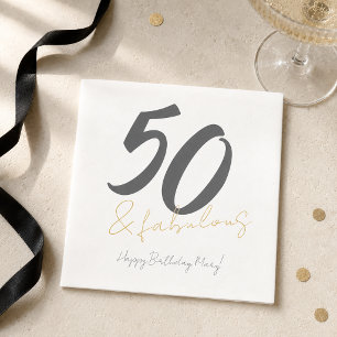 Moderne Fünfzig und Fabulous 50. Geburtstag Serviette