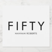 Moderne Fünfzig und Fabulous Bold 50. Geburtstagsf Schaumweinetikett (Einzelnes Label)