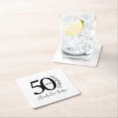 Moderne Fünfzig und Fantastisch 50. Geburtstagsfei Rechteckiger Pappuntersetzer (Vor Ort)