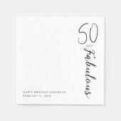 Moderne Fünfzig und Fantastisch Fete zum 50. Gebur Serviette (Vorderseite)