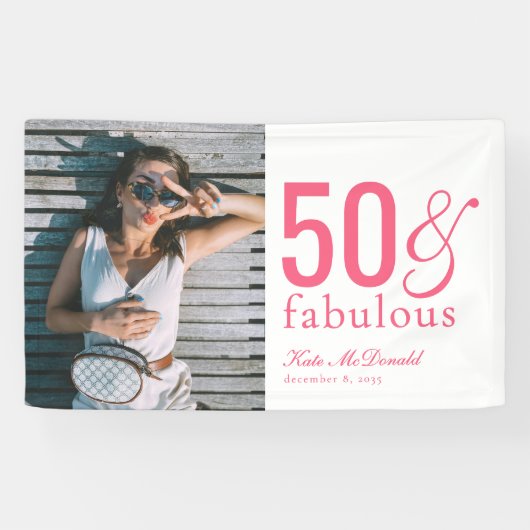 Moderne Fünfzig und Fantastisch Fette 50. Geburtst Banner (Horizontal)