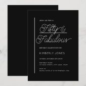 Moderne Fünfzig und fantastisch Fette 50. Geburtst Einladung (Vorne/Hinten)