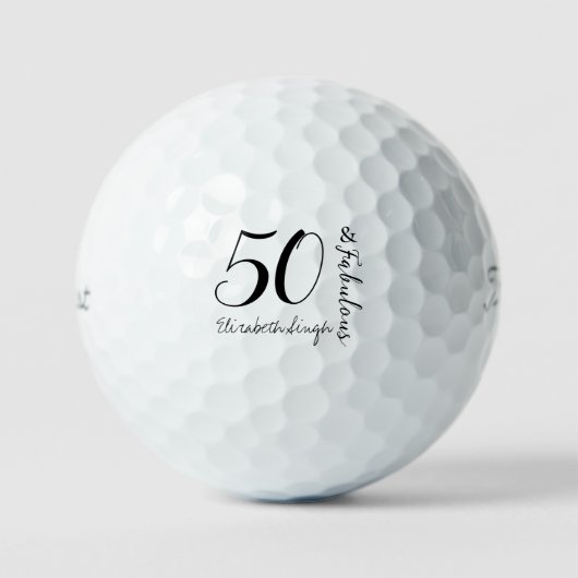 Moderne Fünfzig und fantastisch Fette 50. Geburtst Golfball (Vorderseite)