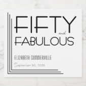 Moderne Fünfzig und Fantastisch Fette 50. Geburtst Schaumweinetikett (Einzelnes Label)