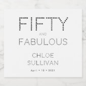 Moderne Fünfzig und Fantastisch Fette 50. Geburtst Schaumweinetikett (Einzelnes Label)