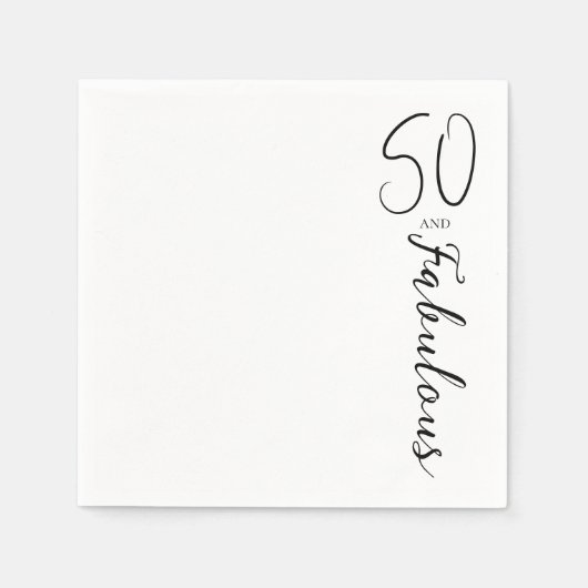 Moderne Fünfzig und fantastisch Fette 50. Geburtst Serviette (Vorderseite)