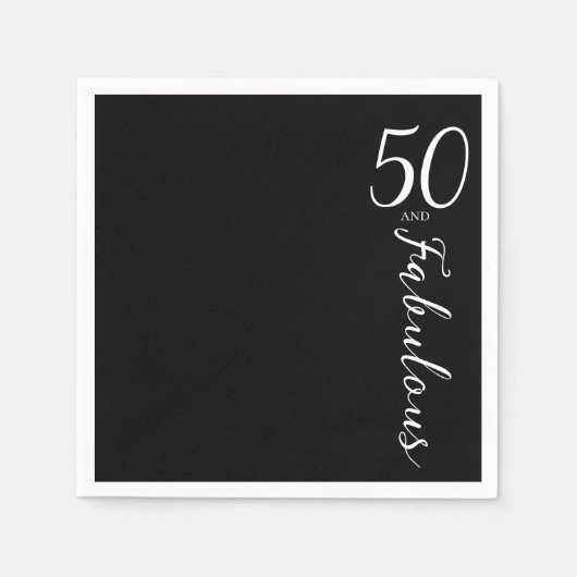 Moderne Fünfzig und Fantastisch Fette 50. Geburtst Serviette (Vorderseite)