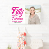 Moderne Fünfzig und Fantastisch Rosa 50. Geburtsta Banner (Insitu)