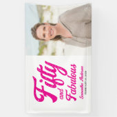 Moderne Fünfzig und Fantastisch Rosa 50. Geburtsta Banner (Vertikal)