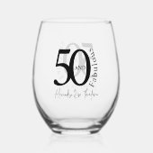 Moderne Fünfzig und Fantastische 50. Geburtstagsfe Weinglas Ohne Stiel (Rückseite)